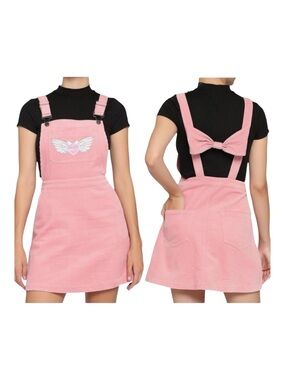 HOT TOPIC Pink Kawaii Corduroy Skirtall XL